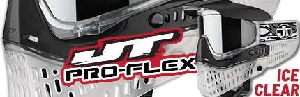 JT ProFlex Paintball Mask - Ice Series Clear w/ Prizm Chrome Lens